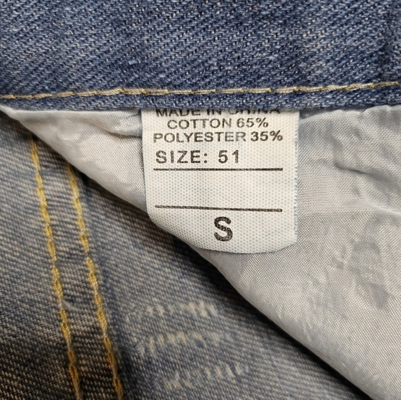 Women's Denim Star-Embellished Blue Distressed Women's High Rise Shorts Size S - Picture 6 of 12